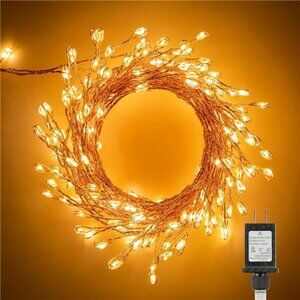 Fairy String Lights LED 200 Warm White Cluster Plug in Starry Indoor Outdoor Dec